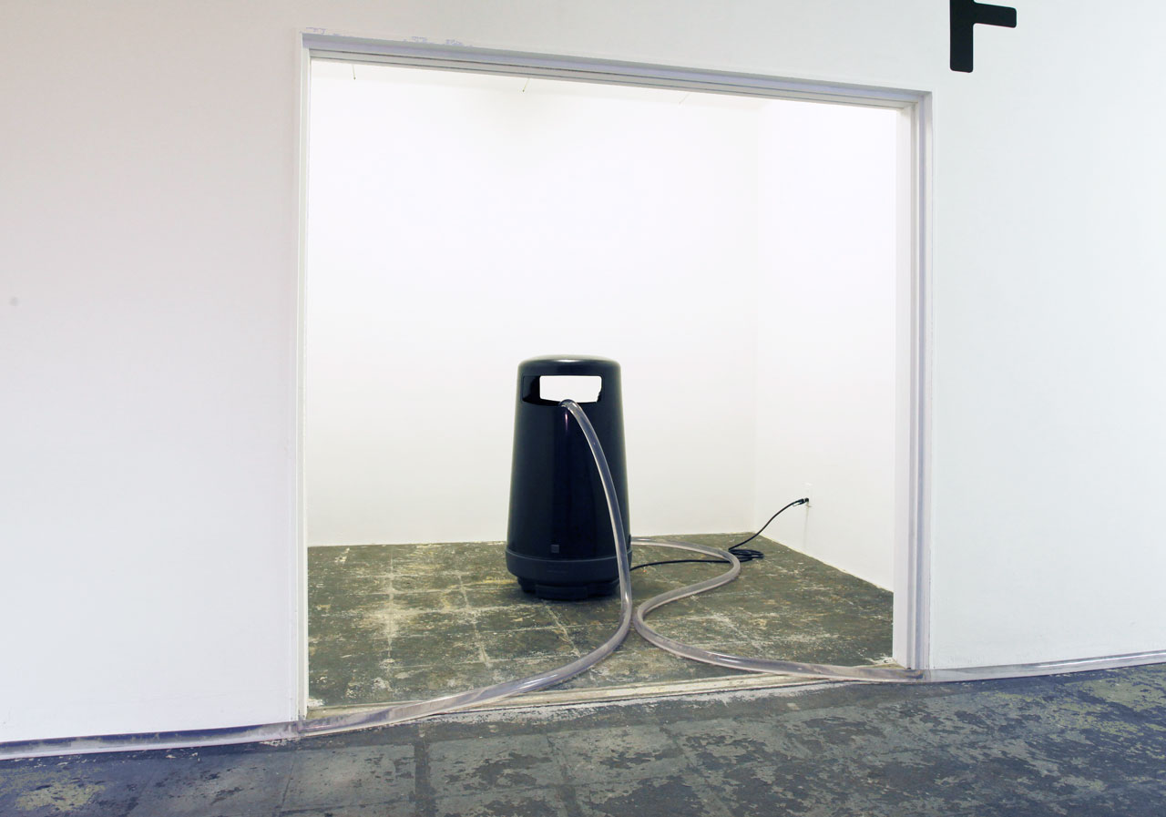 'A landscape' Litter bin, pump, hosepipe, water, bell, drawings Dimensions variable 2013